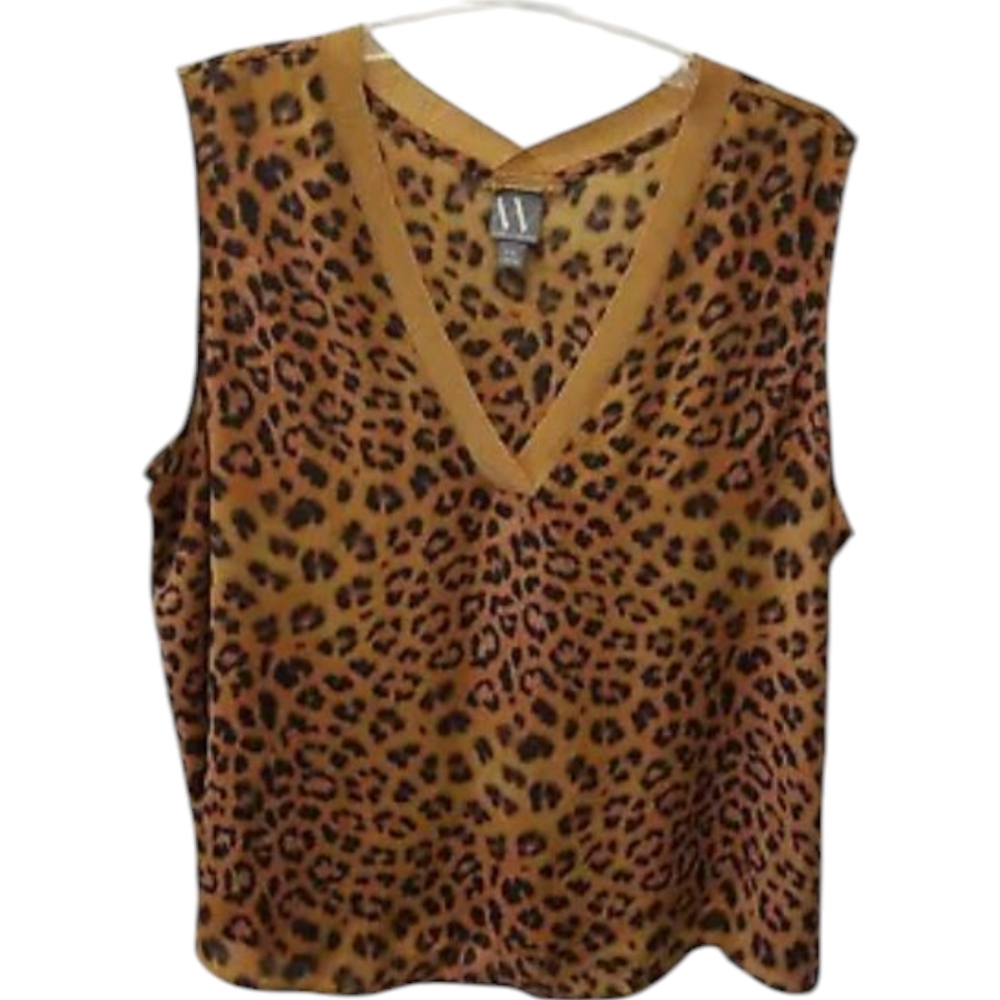 Worthington Women Sleeveless Vneck Tank Animal Print top